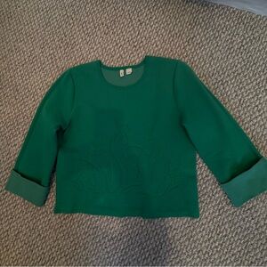 ANTHROPOLOGY-Raised Floral Pattern Sweatshirt